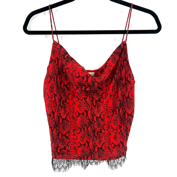 Alice + Olivia Tops - Alice + Olivia Harmon Silk Snakeskin Print Lace Trim Camisole Tank Shirt Size S